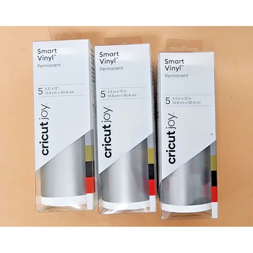 3 Lot Cricut Joy Smart Vinyl Permanent Adhesive Decal‎ Sheets - Elegance Sampler